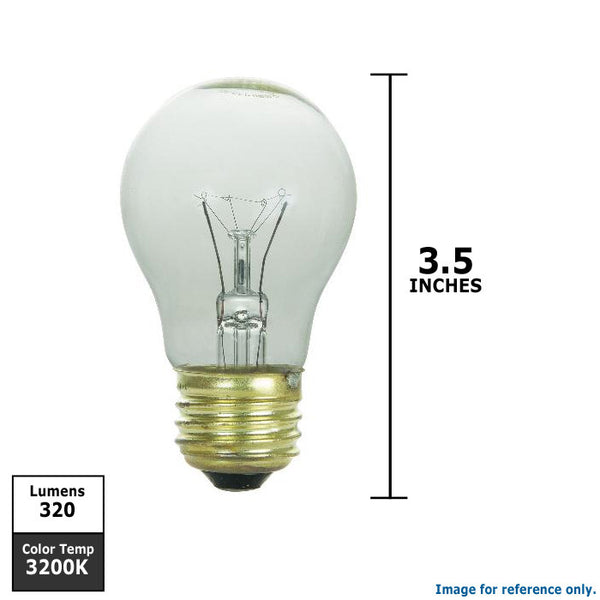 SUNLITE 40w A15 120v Medium Base Clear Bulb Appliance Light Bulb –  BulbAmerica