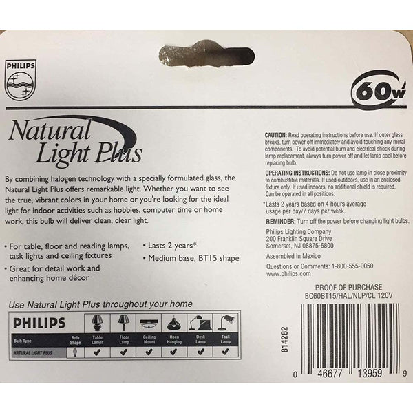 Philips 60w Bt15 Natural Daylight Halogen Bulb – Bulbamerica