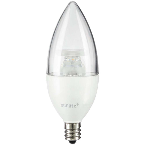 Sunlite LED B11 Clear Chandelier Light Bulb 7w 120v E12 Base 3000K - Warm  White