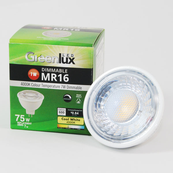 7W MR16 LED Cool White Dimmable 600LM Flood Light Bulb - 75w equal
