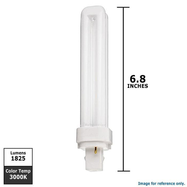 Satco S6327 26W Quad Tube 2-Pin G24D-3 Plug-In base 3500K fluorescent bulb