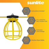 Sunlite 150w 50F Commercial Grade Cage String Light R26 Base 5-Sockets Bulb_1