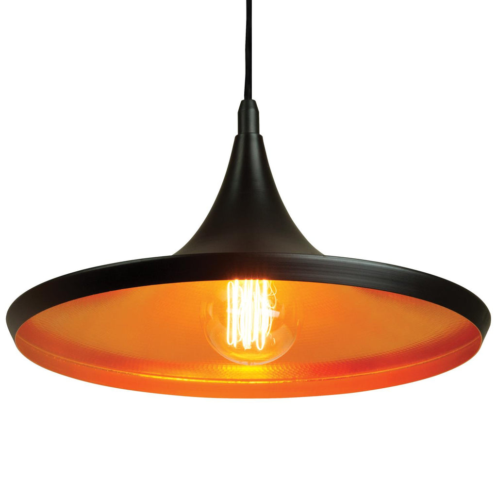 SUNLITE E26 14" Cone Matte Black Pendant Light Fixture