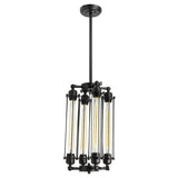 SUNLITE 07084-SU E26 4 Tube Antique Black Pendant Light Fixture