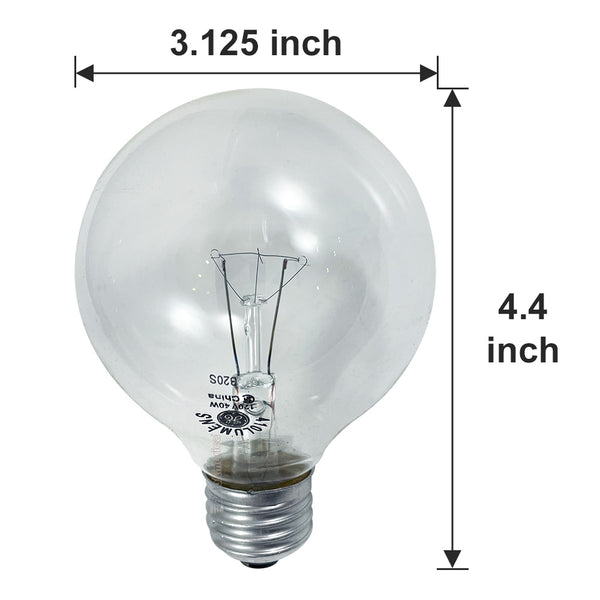 GE 40w 120V G25 Globe 410Lm 2600k Incandescent Bulb – BulbAmerica