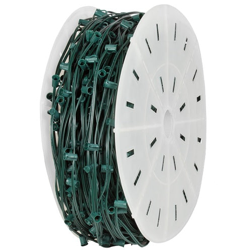 C7 Light Spool, 1000 Ft. Length, 18" Spacing, 7 Amp SPT1 Green Wire