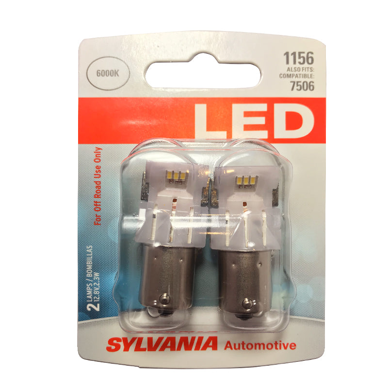 2-PK SYLVANIA 7506 White LED Automotive Bulb