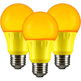 3Pk - Sunlite 3w LED A19 Yellow Colored Non-Dimmable Bulb - 25w Equiv