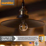 6Pk - Sunlite 5w LED G16.5 Filament Globe E12 Base 5000K Super White Bulb - BulbAmerica