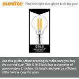 6Pk - Sunlite LED 2.5w G16.5 Globe E12 Base 5000K Bulb - 25W Equiv_5