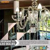 6Pk - Sunlite 7w LED B13 Decorative Chandelier E26 4000K Bulb - 60W Equiv - BulbAmerica