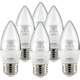 6Pk - Sunlite 7w LED B13 Decorative Chandelier E26 4000K Bulb - 60W Equiv