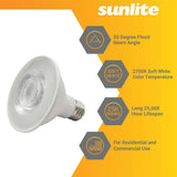 24Pk - Sunlite 9w LED PAR30 Reflector Floodlight 2700K Bulb - 75W Equiv - BulbAmerica