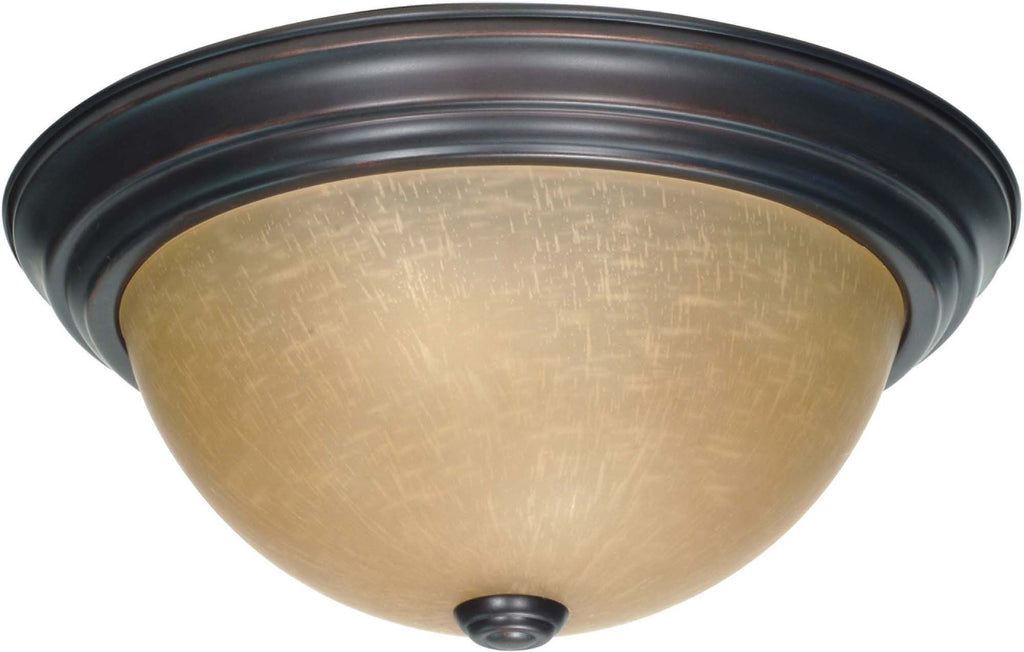 Nuvo 2 Light 13 inch Flush Mount w/ Champagne Linen Washed Glass