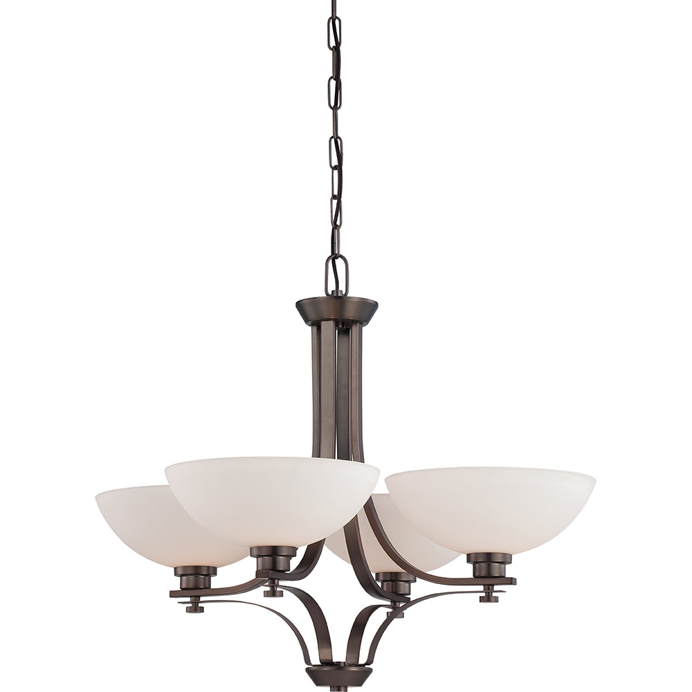 Nuvo Bentley 4-Light Hazel Bronze Chandelier w/ Frosted Glass