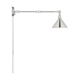 Delancey Swing Arm Lamp Polished Nickel w/ Switch 120v - BulbAmerica