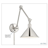 Delancey Swing Arm Lamp Polished Nickel w/ Switch 120v_3