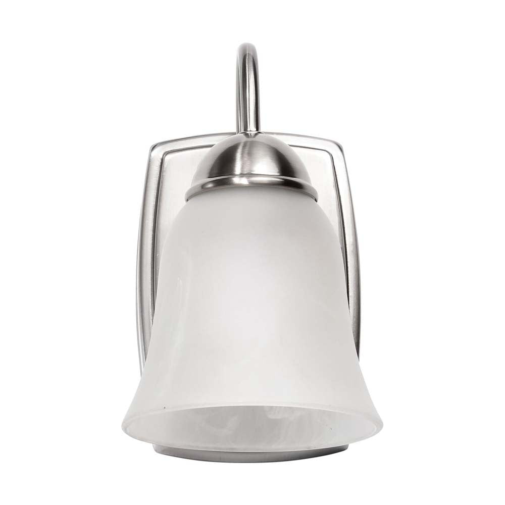 8w LED Vanity Fixture 3000K Brushed Nickel w/ Alabaster Glass