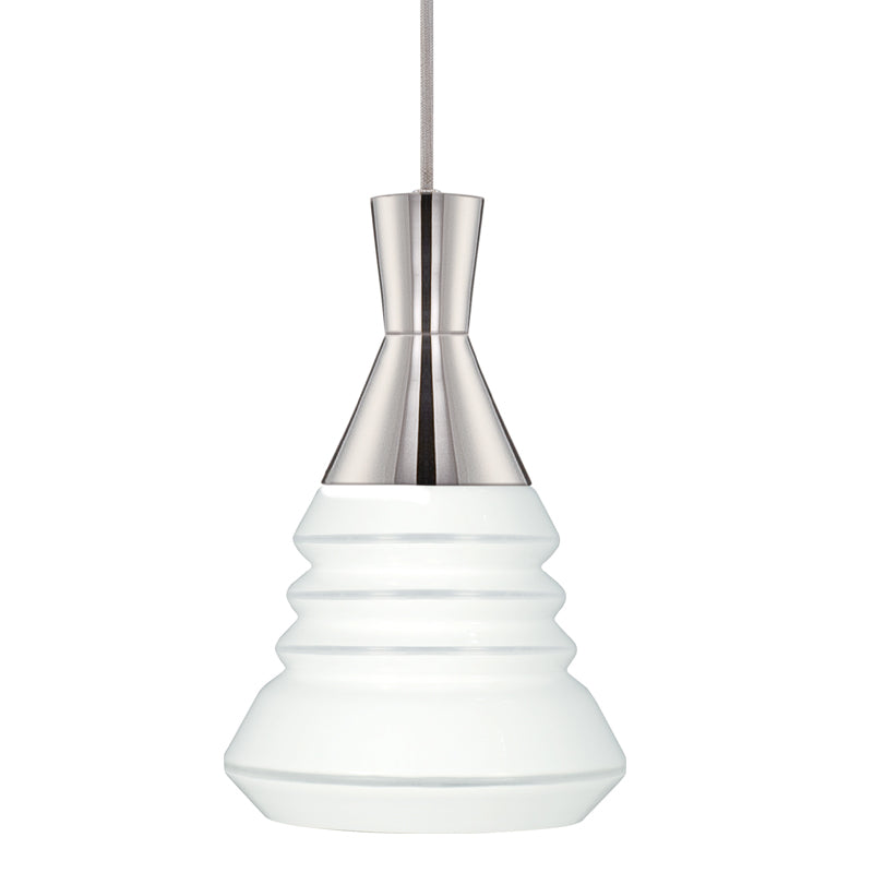 Nuvo Vortex 14w 9" LED Pendant w/ White Opal Glass in Polished Nickel Finish