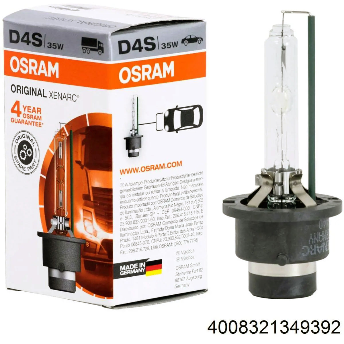 Osram D2S 66240 Original Xenarc Bulb, 35W (1 Piece, Multicolor)