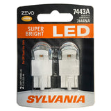 2-PK SYLVANIA ZEVO 7443 T20 Amber LED Automotive Bulb