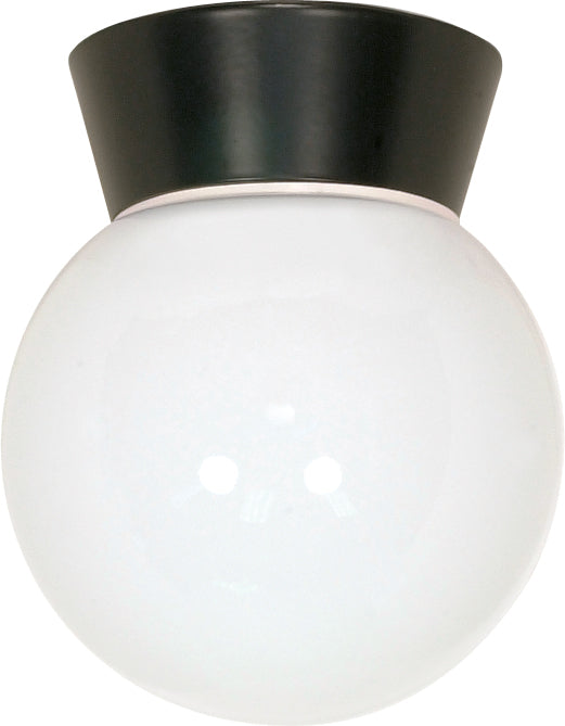 Nuvo 1-Light 8" Outdoor Ceiling Light w/ White Glass Globe in Bronzotic Finish