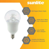 Sunlite 6w LED A15 Appliance Ceiling Fan E12 Base 3000K Bulb - 40W Equiv - BulbAmerica