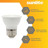 Sunlite 6w LED PAR16 Short Neck Recessed E26 4000K Flood Bulb - 50W Equiv - BulbAmerica