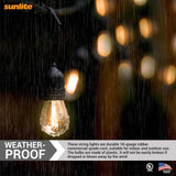 Sunlite 24ft 10.5W LED S14 Waterproof 7 Sockets 2700K Outdoor String Light Bulb_3