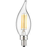 Sunlite 4w LED Filament Flame Tip Chandelier E12 2700K Bulb - 40W Equiv