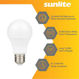 3Pk - Sunlite 11w A19 LED 2700K 1100Lm Non-Dimmable Bulb - 75W Equiv - BulbAmerica