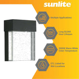 Sunlite 7-In 11w LED Clear Acrylic Panel Wall Sconce Downlight 3000K Dimmable - BulbAmerica