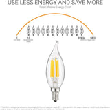 Sunlite 5w LED Filament CA11 Flame Tip Chandelier E12 4000K Bulb - 60W Equiv_4