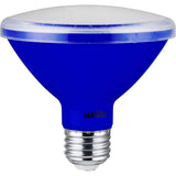 Sunlite 8w LED PAR30 Short Neck Blue Colored Floodlight Bulb - 75W Equiv