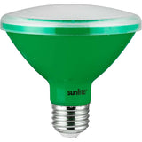 Sunlite 8w LED PAR30 Short Neck Green Colored Floodlight Bulb - 75W Equiv