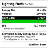 Sunlite 8w LED PAR30 Short Neck Green Colored Floodlight Bulb - 75W Equiv_2