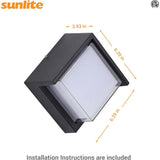 Sunlite 12w LED Canopy Square Modern Outdoor Fixture CCT Selectable - 60w equiv_1