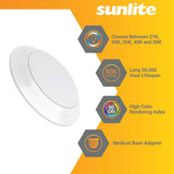 Sunlite 7-in 15w Round Flush Hardwire/Retrofit Fixture CCT Tunable Dimmable_1