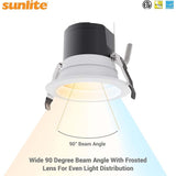 Sunlite 4-in LED Recessed Round Downlight CCT Wattage Lumens Selectable Fixture_2