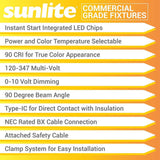 Sunlite 4-in LED Recessed Round Downlight CCT Wattage Lumens Selectable Fixture_4