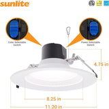 Sunlite 9.5-in LED Commercial Recessed Downlight CCT Wattage Selectable Fixture_1