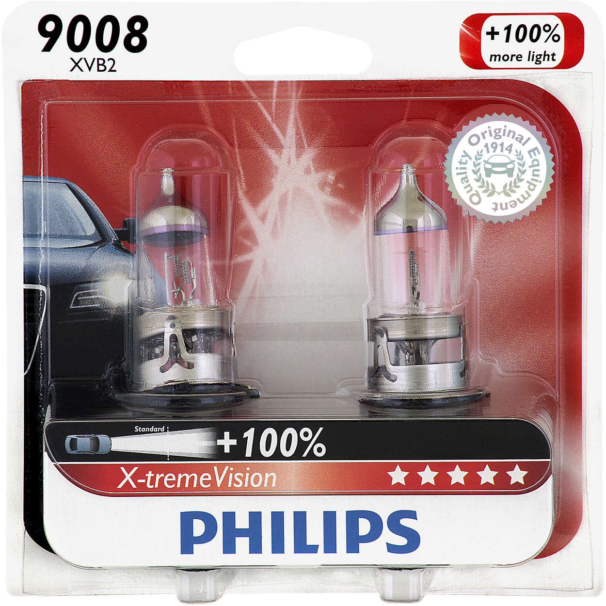  Philips H4 X-treme Vision Car Headlight Bulbs. 12v 55w. :  Automotive