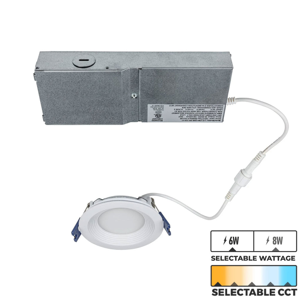 Lightolier 3in Round LED Downlight Selectable CCT & Wattage 120-277V Dimmable