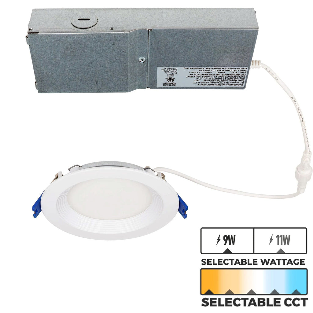 Lightolier 4in Round LED Downlight Selectable CCT & Wattage 120-277V Dimmable