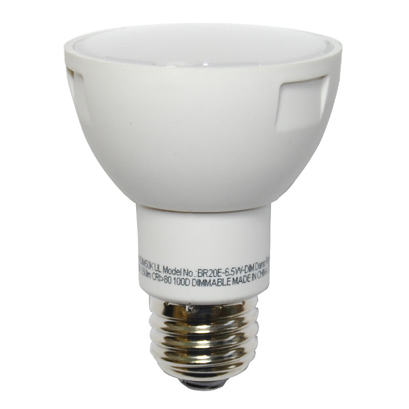 High Quality LED 6.5W BR20 2700K 550 Lumens Dimmable Soft White Bulb - 50w Equiv.