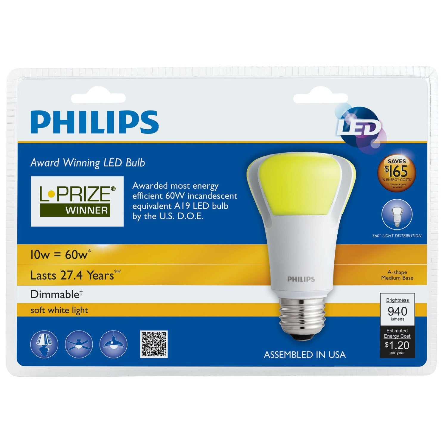 PHILIPS Endura LED 10W A19 Dimmable Bulb L-PRIZE Winner – BulbAmerica