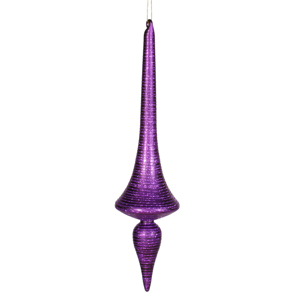 18" Purple Matte-Glitter Finial Drop