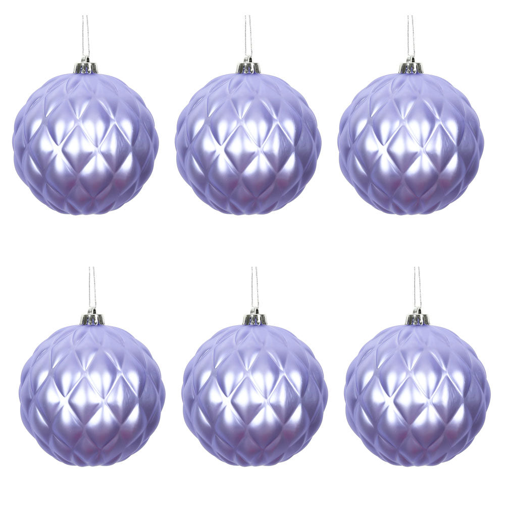 6PK - Vickerman 4 in. Lavender Matte Pinecone Christmas Ornament