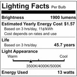 25Pk - 13W 48-in T8 LED CCT Selectable bi-pin base Ballast Bypass w/ PET coating - BulbAmerica