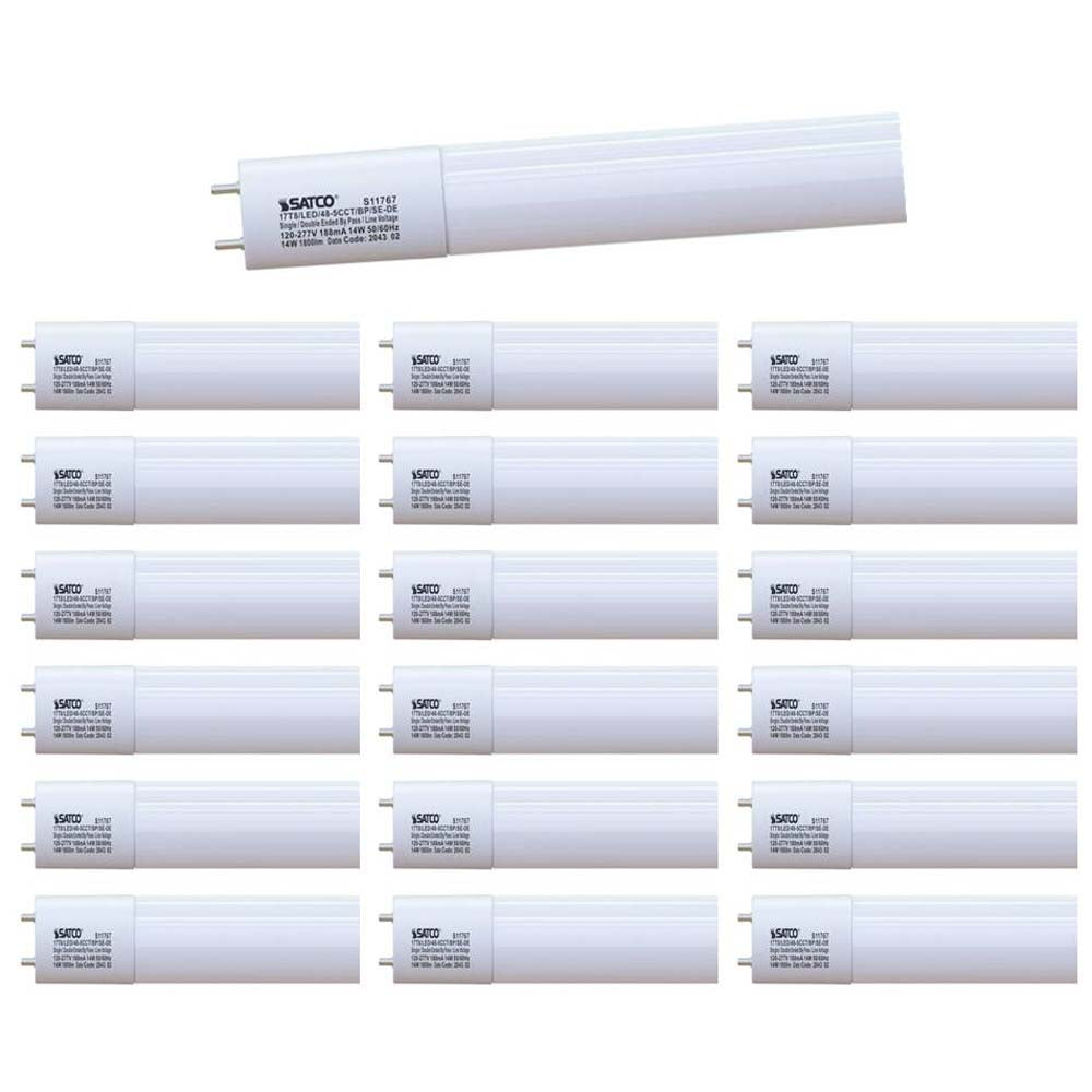 25Pk - 17W 48-in T8 LED CCT Selectable Type B Ballast Bypass G13 Base 120-277v